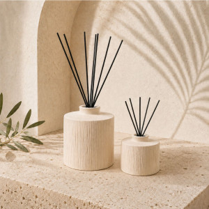 Diffuseur Parfum céramique Strié blanc