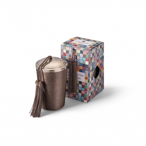 natural scented candle Taupe from the Sabra maillechort collection