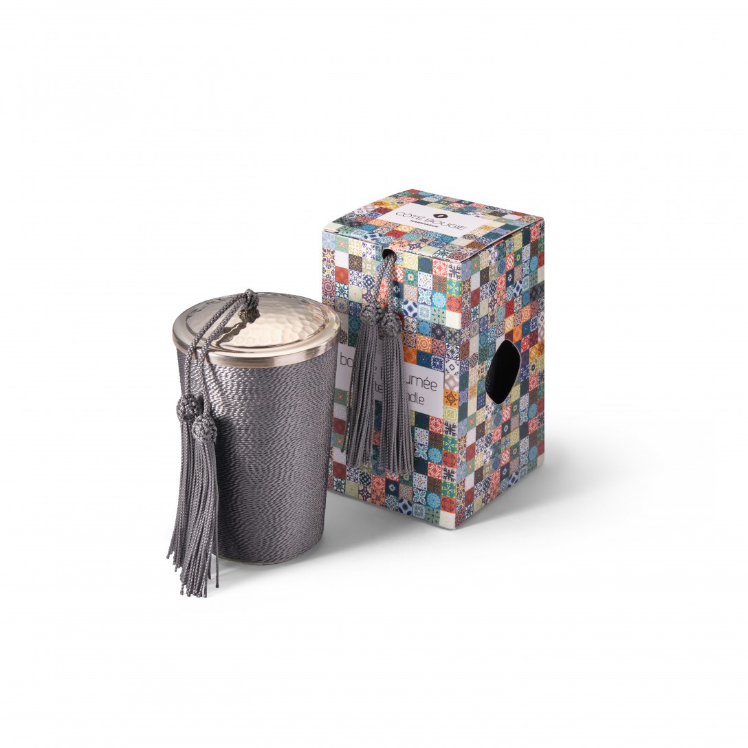 natural scented candle Grey from the Sabra maillechort collection