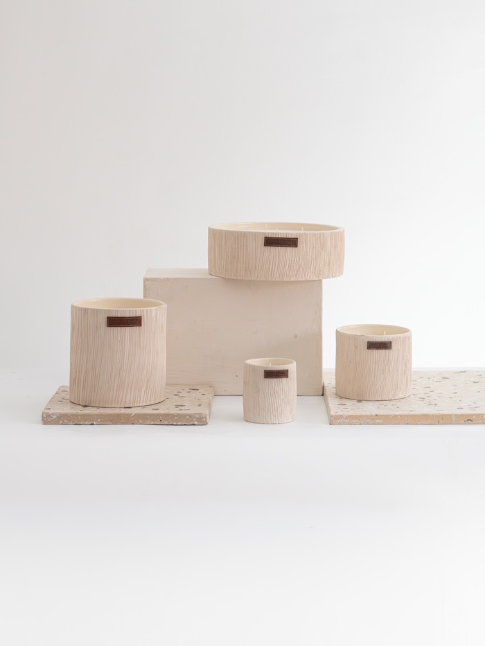 bougie plate striée