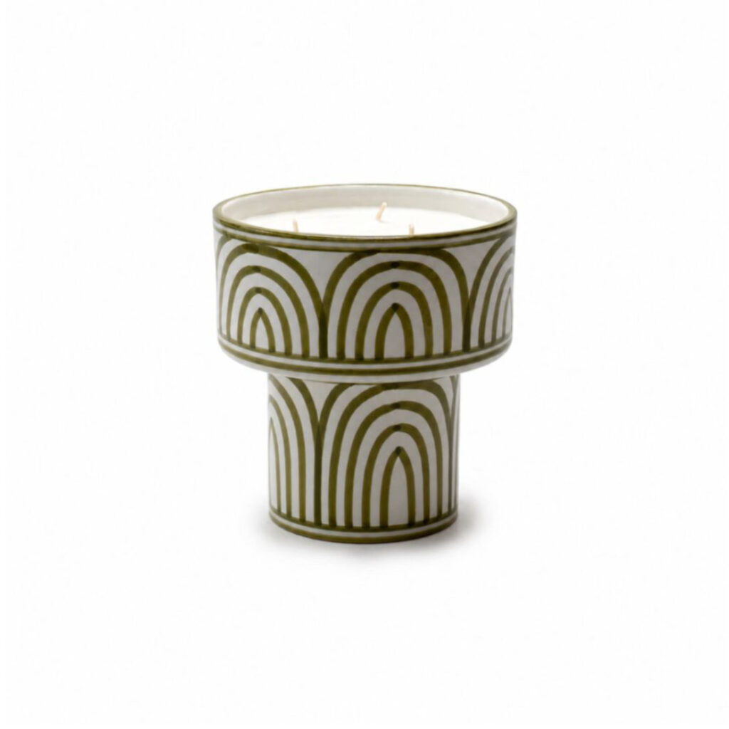 Bougie Coupe Atlas Kaki Côté Bougie, fragrance Menthe et Thé